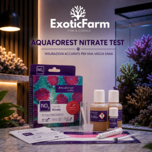 Aquaforest NO3 Test Pro misura i nitrati nell'acquario marino tramite scala colorimetrica. Kit completo e preciso per circa 40 misurazioni.