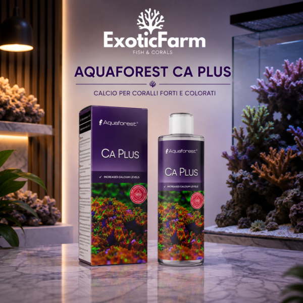 Aquaforest Ca Plus 250 ml reintegra il calcio negli acquari reef. Integratore liquido concentrato per coralli SPS, LPS e molli con dosaggio semplice e preciso.