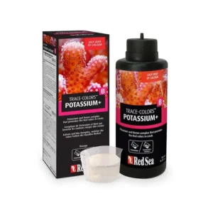 Red Sea Trace Colors B Potassium+ 500 ml integra potassio e boro nei reef, elementi importanti per crescita, tessuti, scheletro e pigmenti dei coralli.